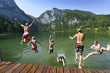 zeigt den Badebereich vom Gleinkersee
